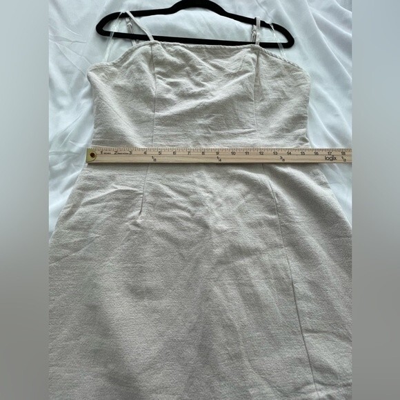 NWT Entro 100% Linen Dress Fully‎ Lined Size Large Spaghetti Straps Neutral - Picture 4 of 10